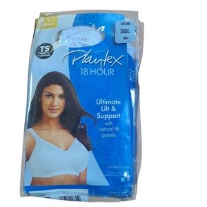 Playtex 18 Hour White Bra Size 38 DD Wirefree New In Package